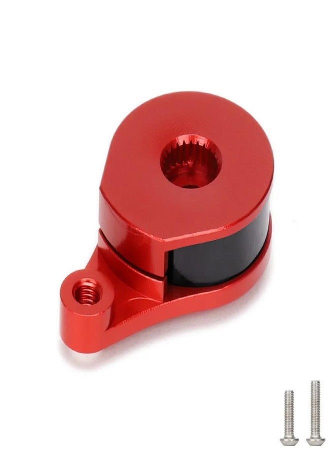 UURCSKY 2 Sets Aluminum 25T Servo Saver 1 Hole Adjustable Hi-Torque Servo Horn for 1/10 SCX10 Capra TRX4 TRX6 RC Car Crawler Boat Parts (Red) - Image 3